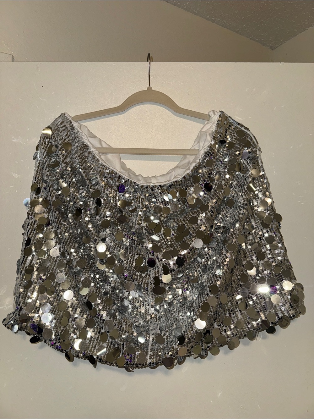 Lulu's Silver Sequin Circle Skater Skirt